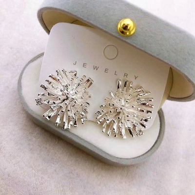 s925 silver needle retro exaggerated fireworks earrings elegant earrings irregular simple unique earrings