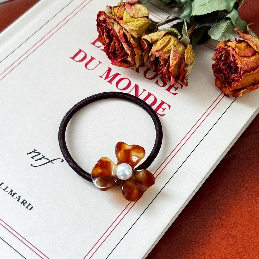 Women's Simple Style Classic Style Flower Plastic Cloth Flowers Hair Tie