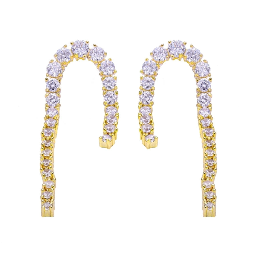 1 Pair Vintage Style Classic Style Geometric Plating Copper Zircon Drop Earrings