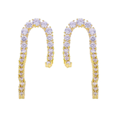 1 Pair Vintage Style Classic Style Geometric Plating Copper Zircon Drop Earrings