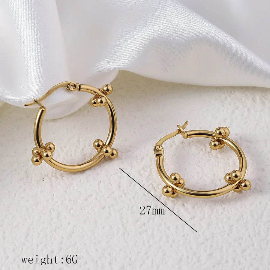 1 Pair Simple Style Commute Geometric Heart Shape Plating Titanium Steel Drop Earrings Earrings Ear Studs