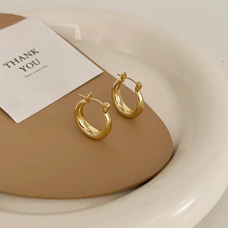 1 Pair Streetwear Geometric Heart Shape Plating Alloy Earrings