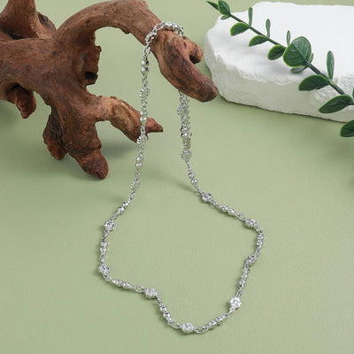 Jewelry Sweet Simple Style Flower 304 Stainless Steel Necklace