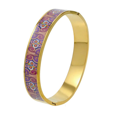 Nordic Style Luxurious Artistic Colorful Titanium Steel Gold Plated Titanium Steel Bangle In Bulk