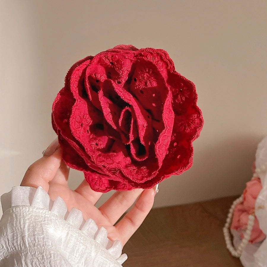 Korean style online celebrity caro rose clip female  new flower shark clip high-grade headdress Flower hairpin headdress