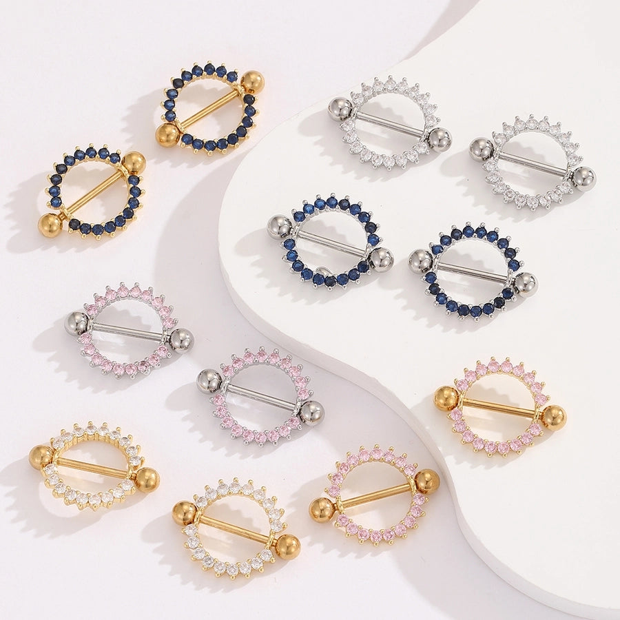 Ear Cartilage Rings & Studs Modern Style Simple Style Round 304 Stainless Steel Inlay Zircon Ear Cartilage Rings & Studs