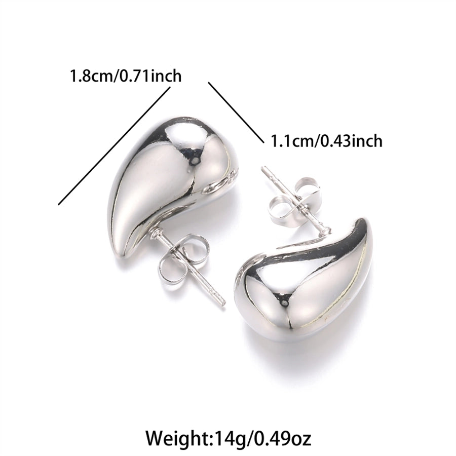 1 Pair Casual Simple Style Water Droplets 304 Stainless Steel 18K Gold Plated Ear Studs