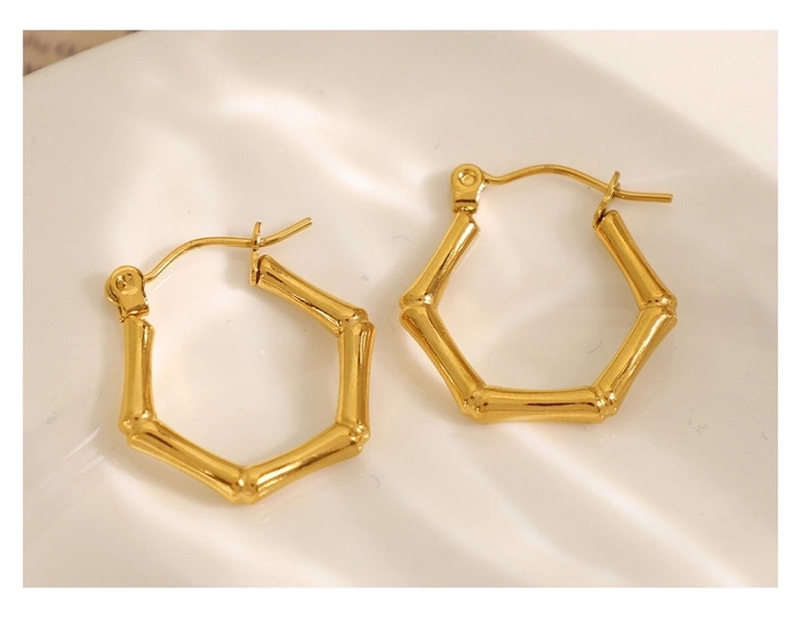 Jewelry IG Style Elegant Simple Style Geometric 304 Stainless Steel 18K Gold Plated Polishing Rings Earrings
