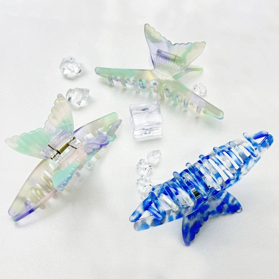 Women's Artistic IG Style Fish Tail Acetic acid sheets Three-dimensional Hair Claws