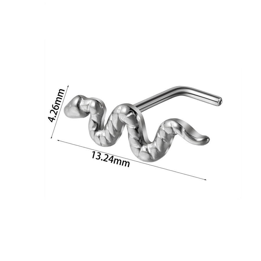1 Piece Nose Rings & Studs Casual Snake G23 Titanium Alloy 18K Gold Plated Nose Rings & Studs
