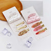 4-Piece Set High Quality Acetate with Diamond Advanced Grip Thin and Glittering Seamless Bang Clip Female Daily