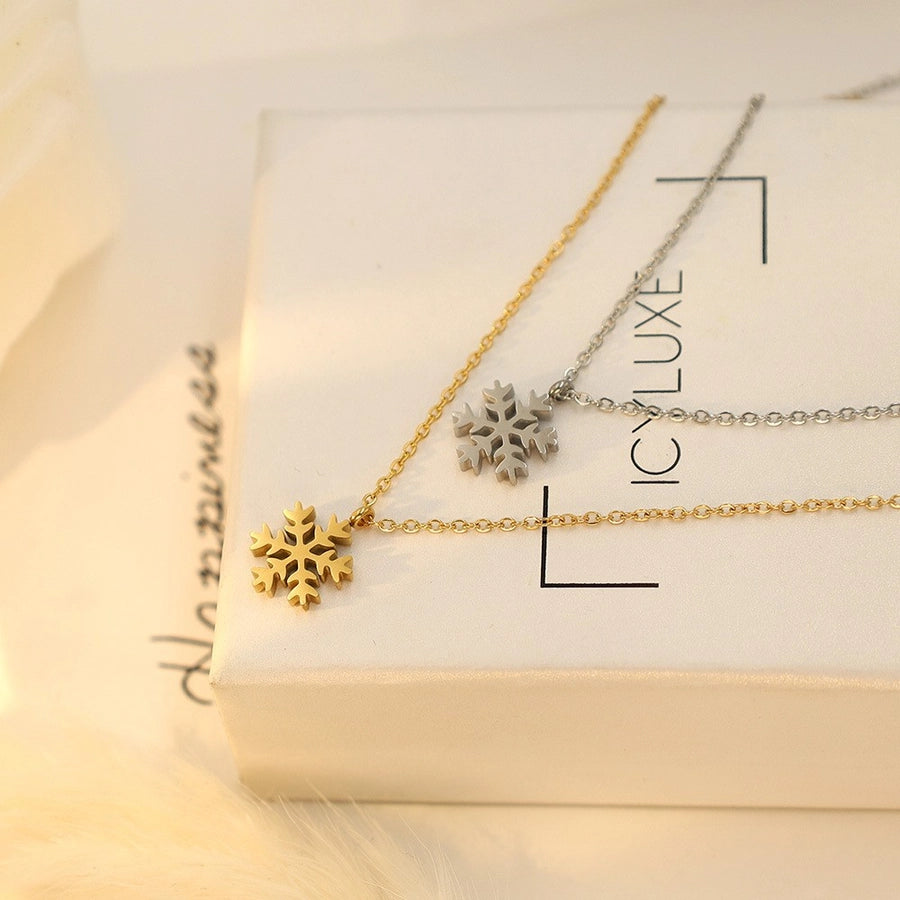 Jewelry IG Style Modern Style Commute Snowflake Titanium Steel Pendant Necklace