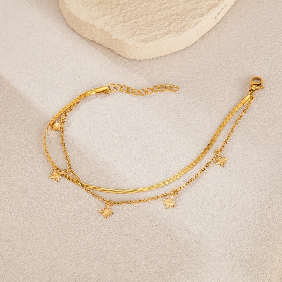 Simple Style Geometric 304 Stainless Steel cable chain snake chain Bracelets In Bulk