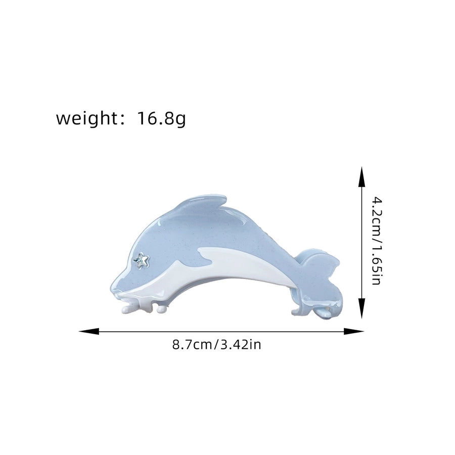 Women's Sweet Dolphin Acetic acid sheets Inlay Rhinestones Hair Claws