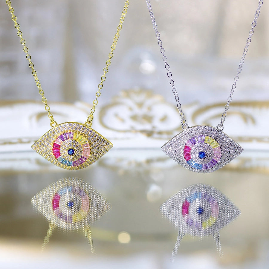 Copper Plating Devil's Eye Pendant Necklace