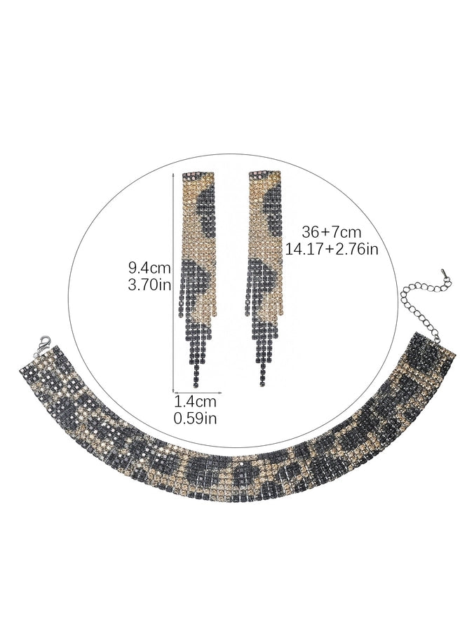 Jewelry Glam Streetwear Leopard Rhinestone Copper Rhinestones Jewelry Set