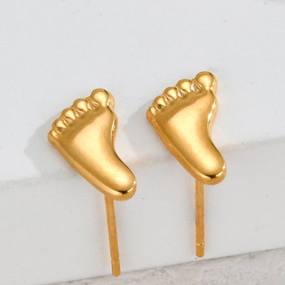 1 Pair Casual Simple Style Streetwear Heart Shape Crown Plating 304 Stainless Steel Ear Studs