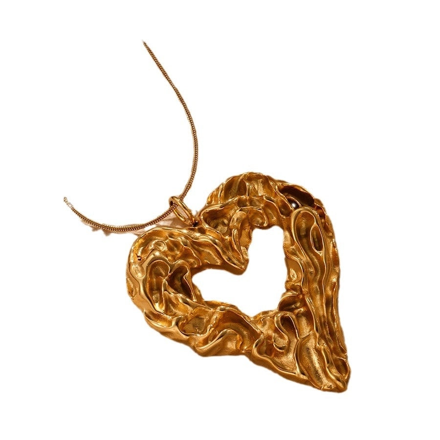 Jewelry Simple Style Classic Style Heart Shape 304 Stainless Steel Plating Pendant Necklace