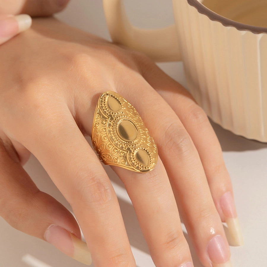 Jewelry Elegant Leaf Heart Shape Titanium Steel Open Rings