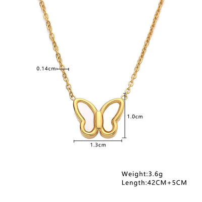 Jewelry Cute Romantic Simple Style Butterfly 304 Stainless Steel Pendant Necklace