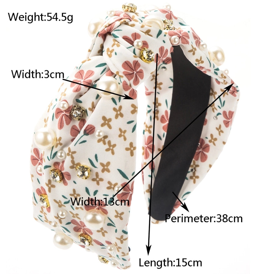 Women's Casual Vacation Classic Style Color Block Alloy Cloth Flowers Inlay Rhinestones Hair Band