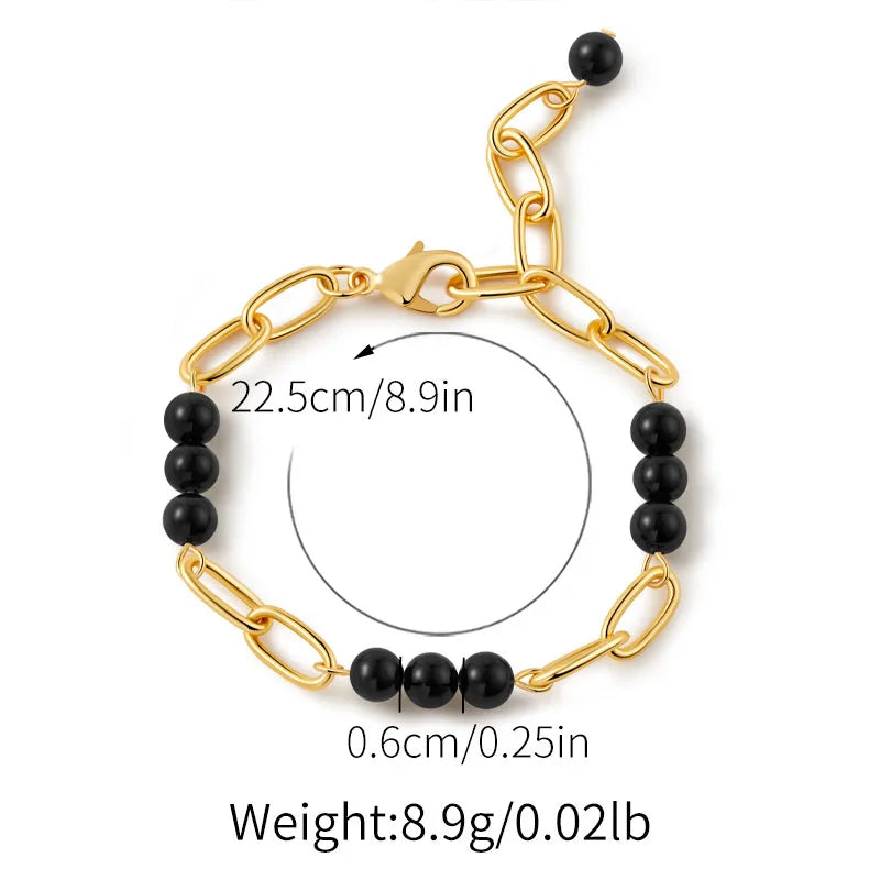 Copper Beaded Pearl Natural Stone Turquoise Bracelets