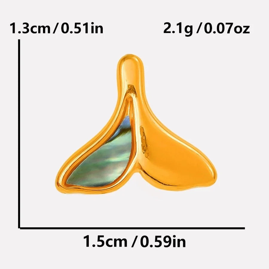 Jewelry Vintage Style Classic Style Fish Tail 304 Stainless Steel Shell 18K Gold Plated Irregular Plating Pendant Necklace