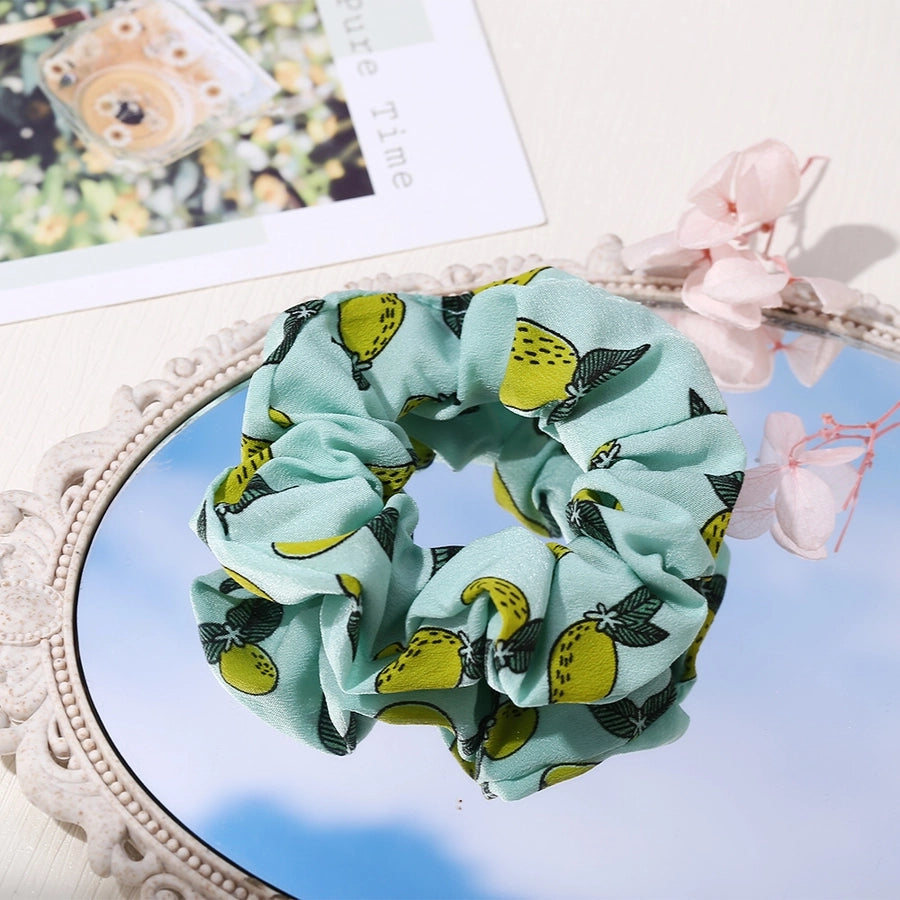fashion floral fruit printing hair scrunchies