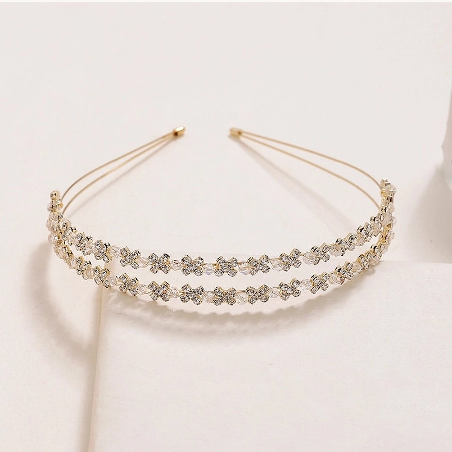 simple style bow knot alloy inlay rhinestones hair band