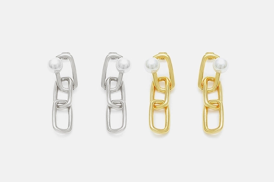 1 Pair Vintage Style Classic Style Geometric Plating Copper Pearl Drop Earrings