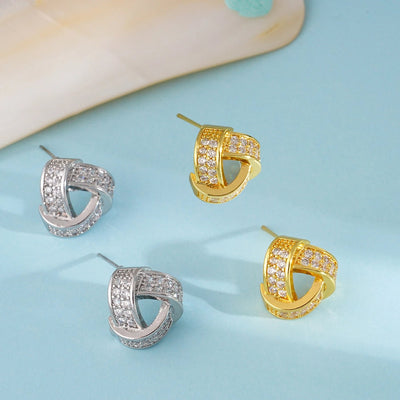 Jewelry IG Style Geometric 304 Stainless Steel Copper Zircon Inlay Earrings Necklace