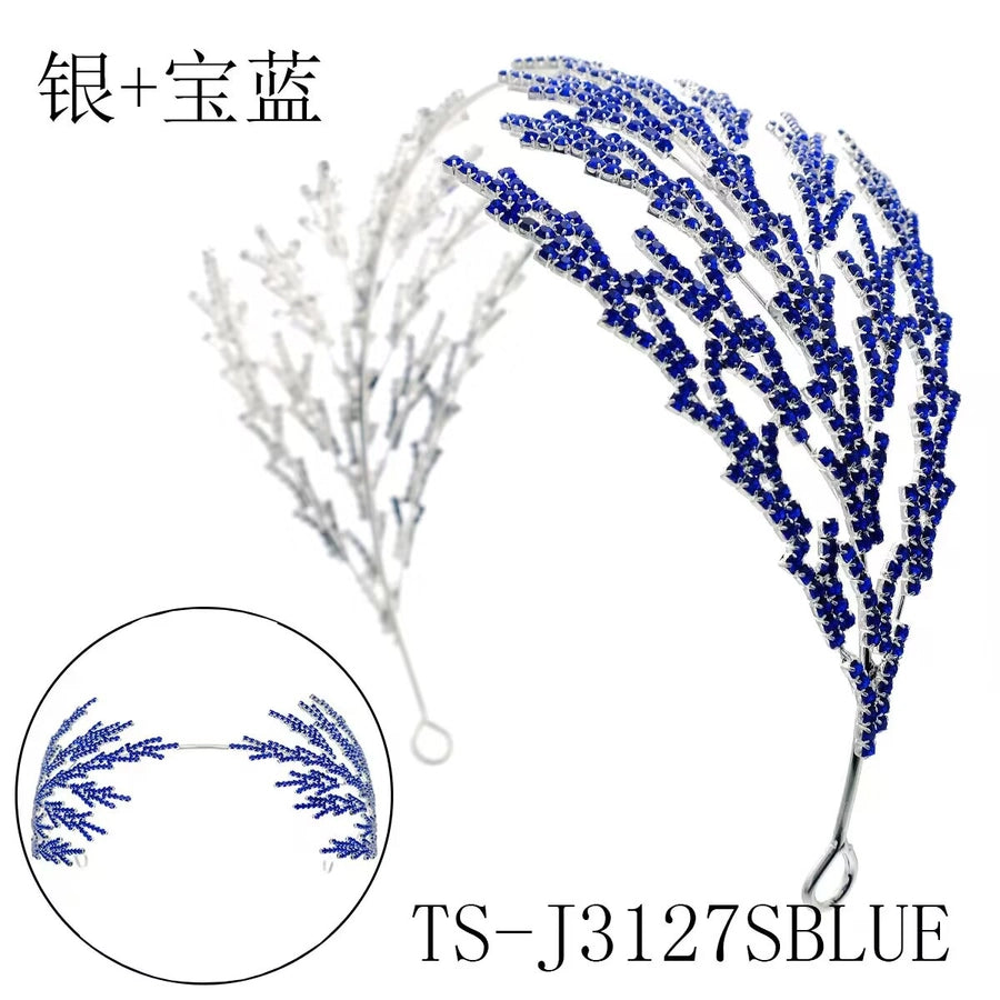 fashion leaf alloy inlay rhinestones hair band 1 piece
