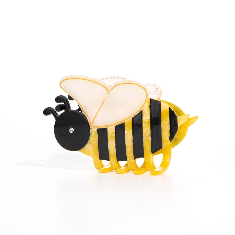 YHJ Hair Accessories  New Acetic Acid Diamond Bees Grab Clip Large Hairpin Back Hair Shark Clip Hair Grab
