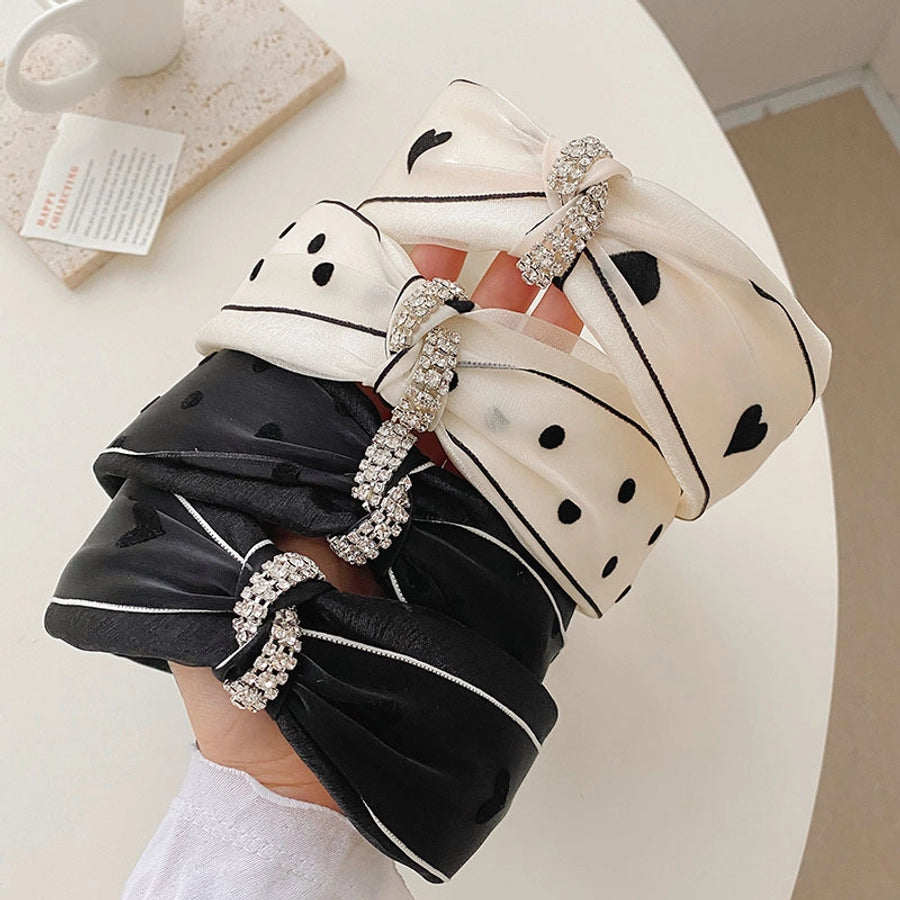 fashion heart shape cloth handmade inlay rhinestone hair band