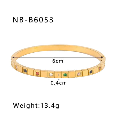 IG Style Simple Style Geometric 304 Stainless Steel Bangle In Bulk