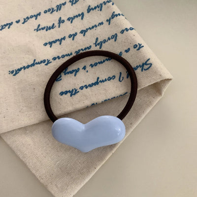 Women's Cute Simple Style Heart Shape Resin Hair Tie