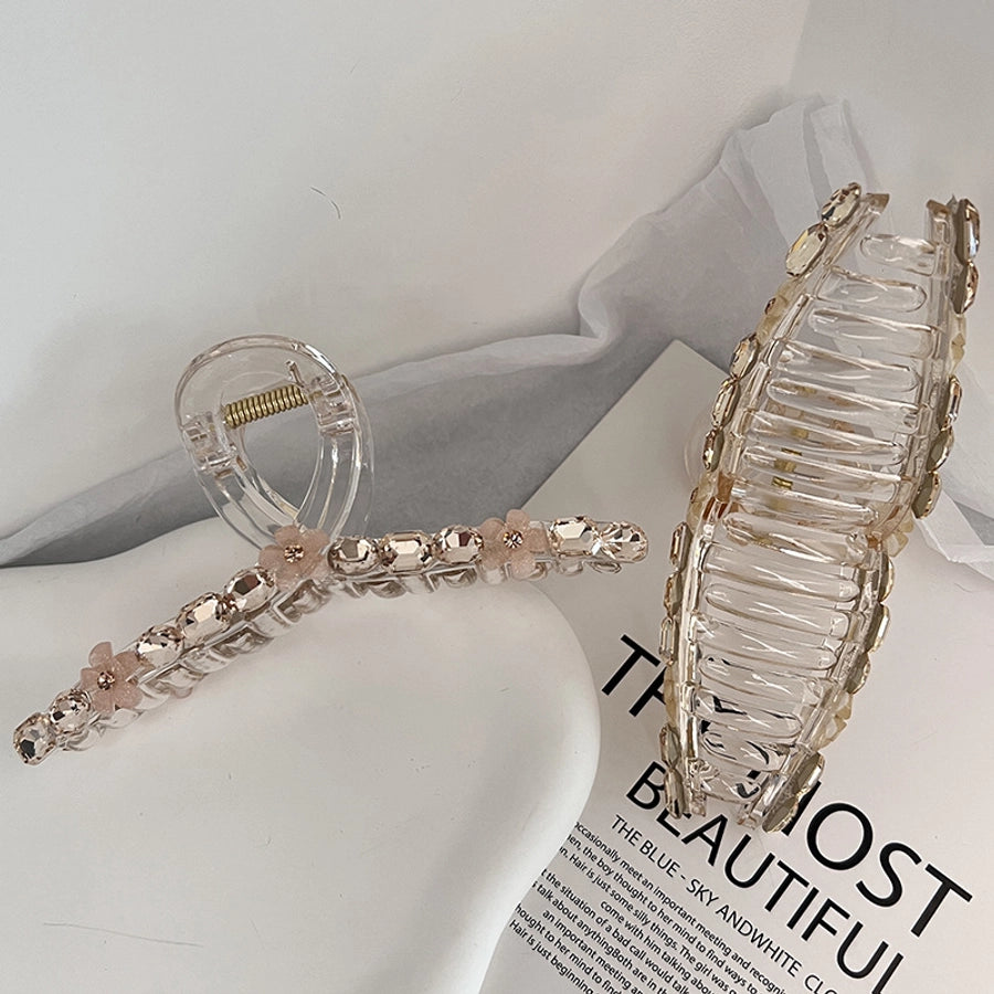 Women's Artistic Korean Style Geometric Arylic Plastic Inlay Artificial Crystal Hair Claws