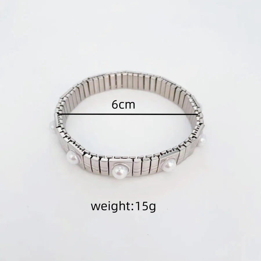 Modern Style Simple Style Classic Style Round Star 18K Gold Plated Silver Plated Pearl Zircon 316 Stainless Steel  Zinc alloy  Chain & Link Bracelets Wholesale