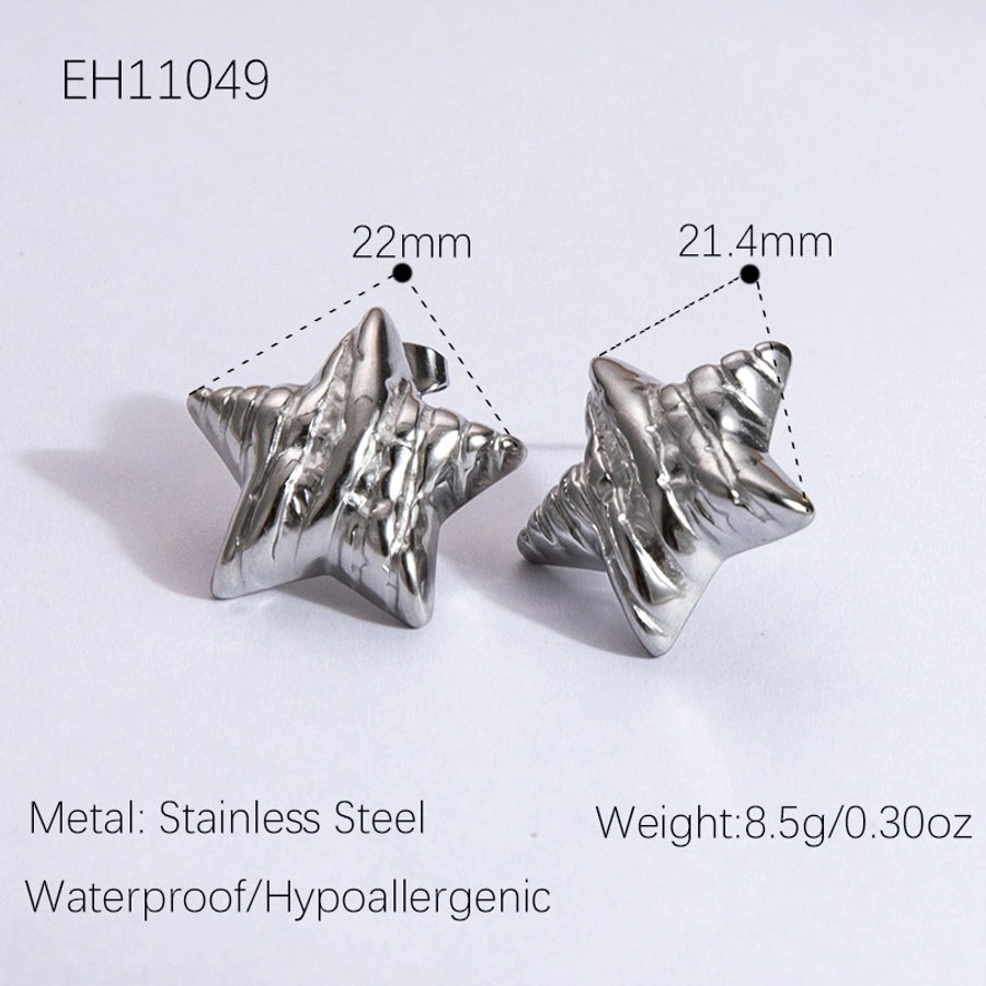 1 Pair Vintage Style Classic Style Geometric Heart Shape Plating 304 Stainless Steel Ear Studs