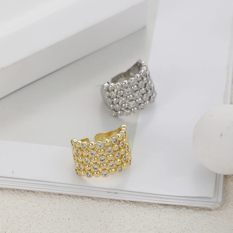 Copper Geometric Solid Color Open Rings