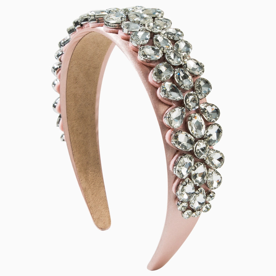 Women's Elegant Glam Luxurious Solid Color Alloy Cloth Glass Hair Band