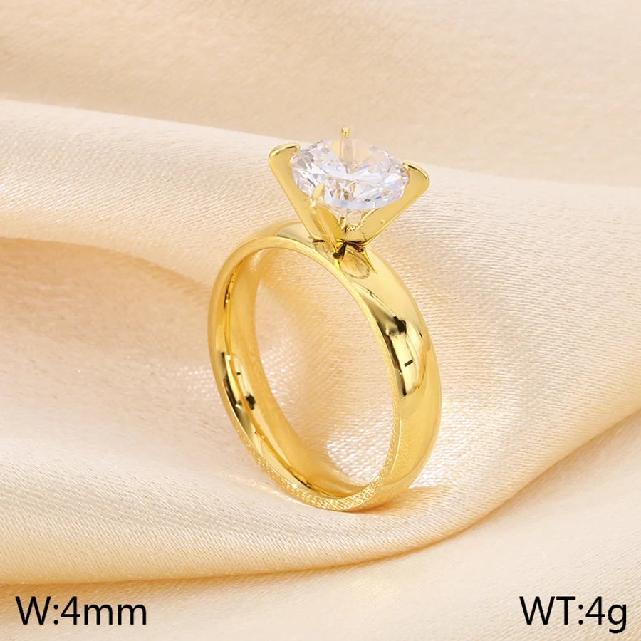 Jewelry Simple Style Geometric 304 Stainless Steel 18K Gold Plated Rings