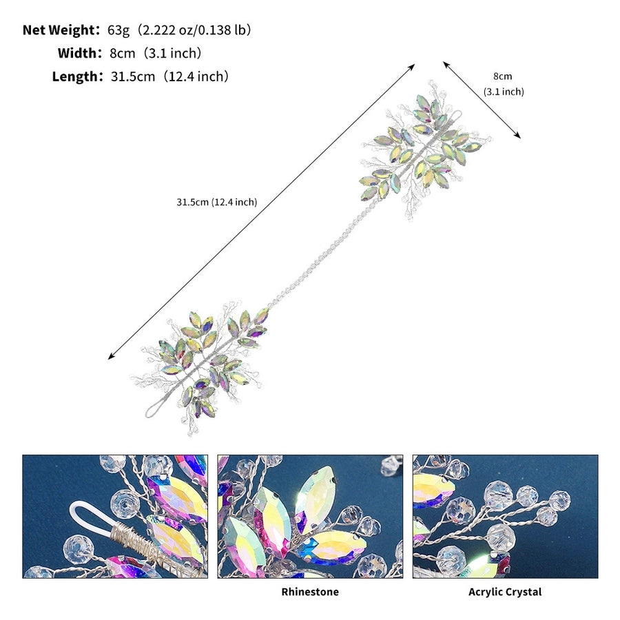 Women's Elegant Shiny Leaf Alloy Inlay Rhinestones Hair Band