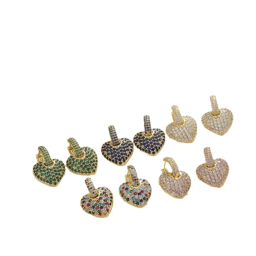 1 Pair Simple Style Heart Shape Copper Earrings