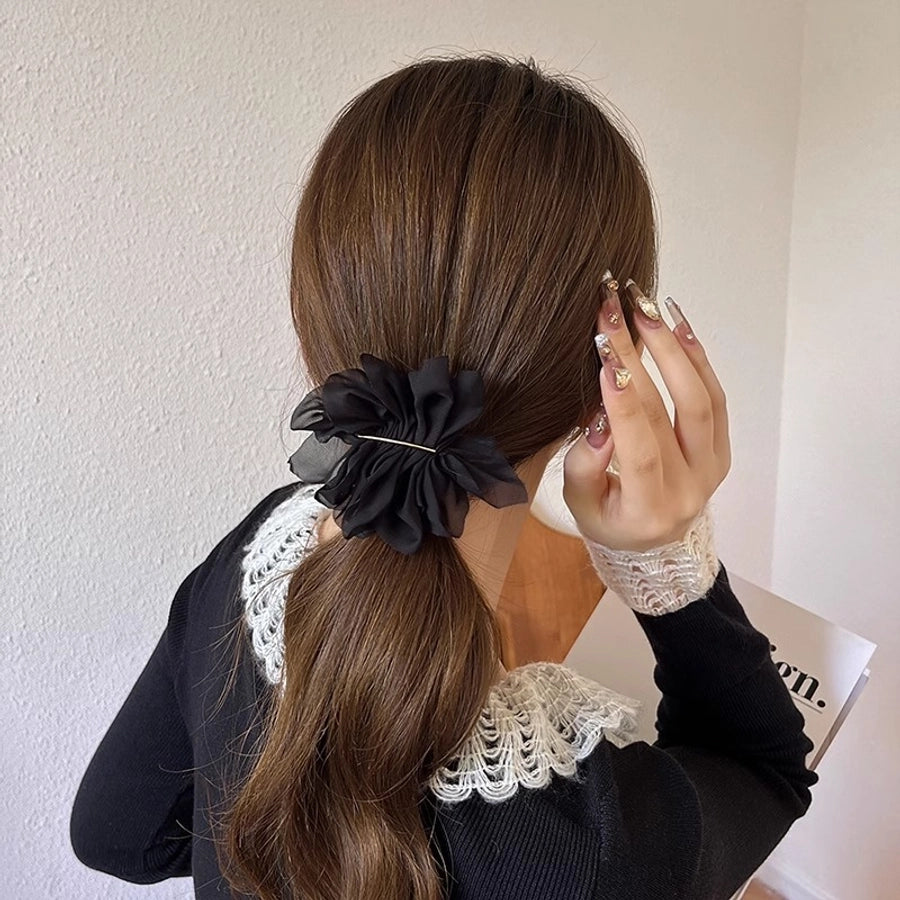 Super Fairy Elegant Chiffon Flower Hairpin Summer Back Head Ponda Tail Clip Headwear Advanced Sense Simple  Hair Accessories