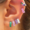 1 Pair Elegant Cute Shiny Geometric Copper Zircon 24K Gold Plated Hoop Earrings