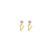 1 Pair Casual Simple Style Classic Style Letter Inlay 201 Stainless Steel 304 Stainless Steel Zircon Drop Earrings
