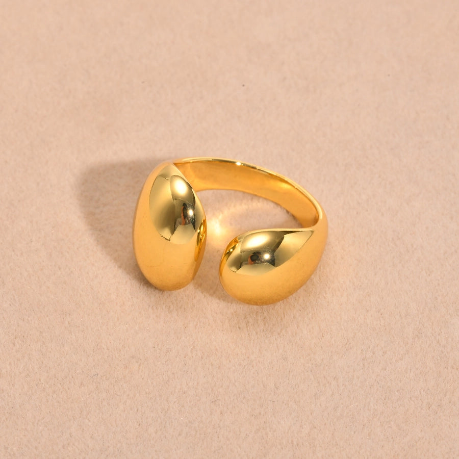 Copper Plated 14K Gold Water Drop Open Ring