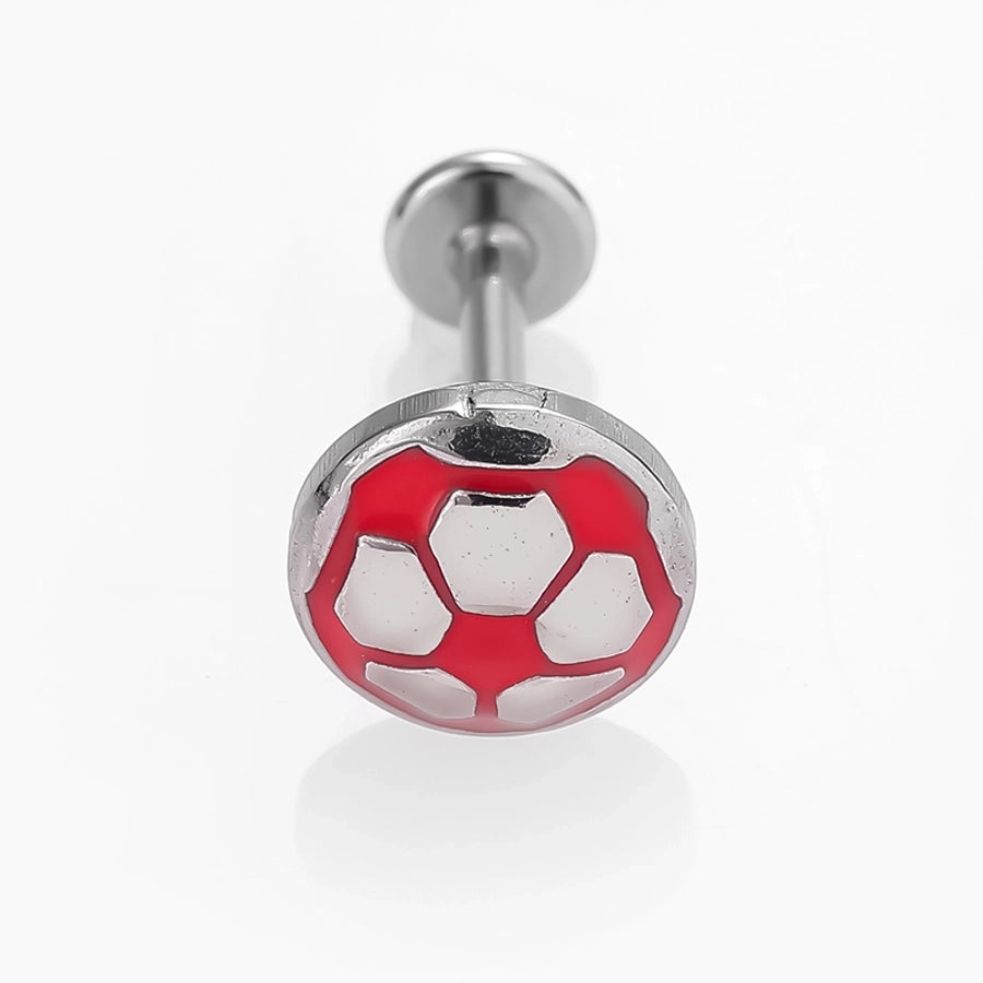 1 Piece Lip Rings Cute Football Fish 316L Stainless Steel  Polishing Epoxy Lip Rings Ear Cartilage Rings & Studs Nose Rings & Studs