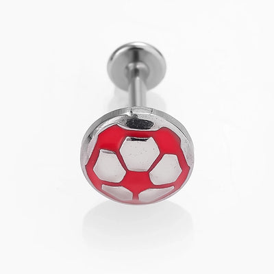 1 Piece Lip Rings Cute Football Fish 316L Stainless Steel  Polishing Epoxy Lip Rings Ear Cartilage Rings & Studs Nose Rings & Studs